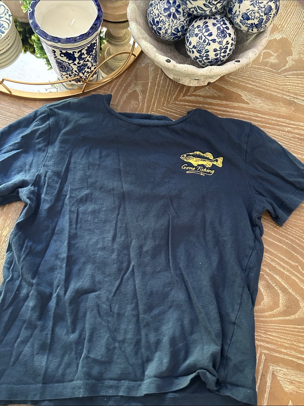 Old Navy Gone Fishing Fish Species Graphic Tee Shirt Boys Medium